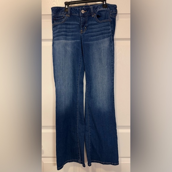 American Eagle Favorite Boyfriend Jeans Size 8 Regular Stretch Dark Wash - Picture 2 of 10